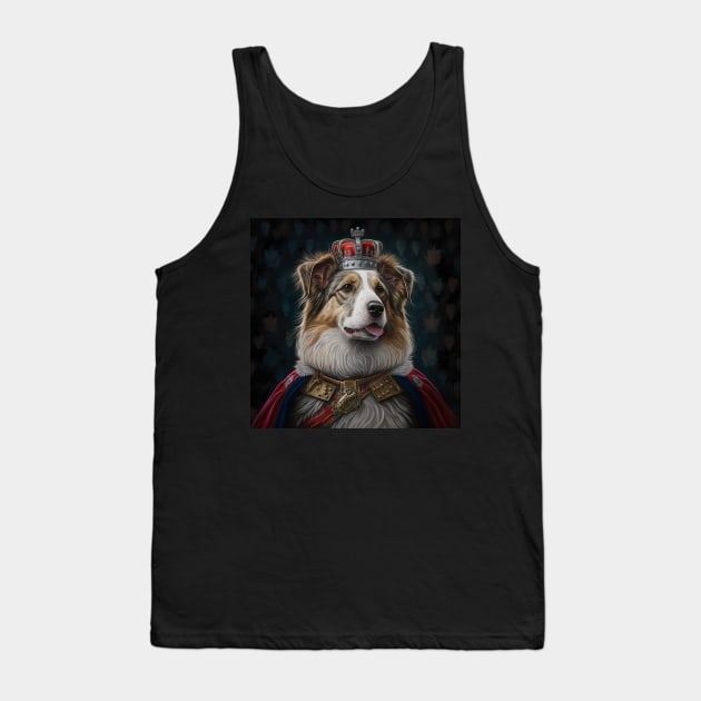 Dog King of England Style Monarchy Portrait Tank Top by unrealartwork